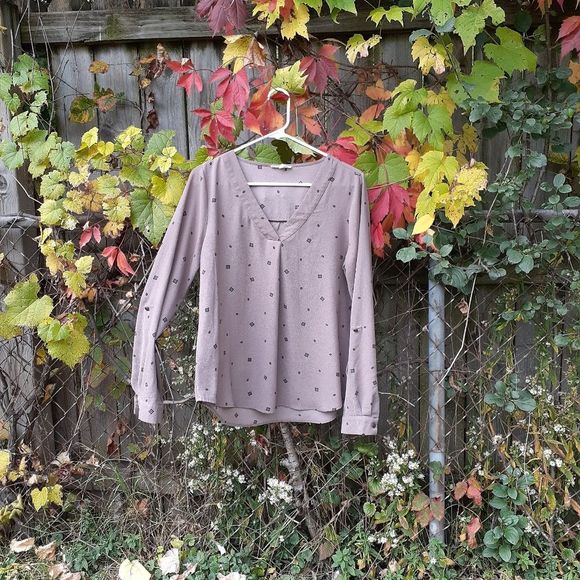 Mocha + Rust Patchwork Blouse